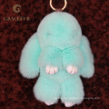 Quality assurance fluffy ball rex rabbit fur pom-pom keychain fur accessories